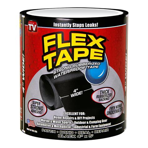 water leak tape|Flex Tape, 4 in x 5 ft, Gray, Waterproof Rubberized。